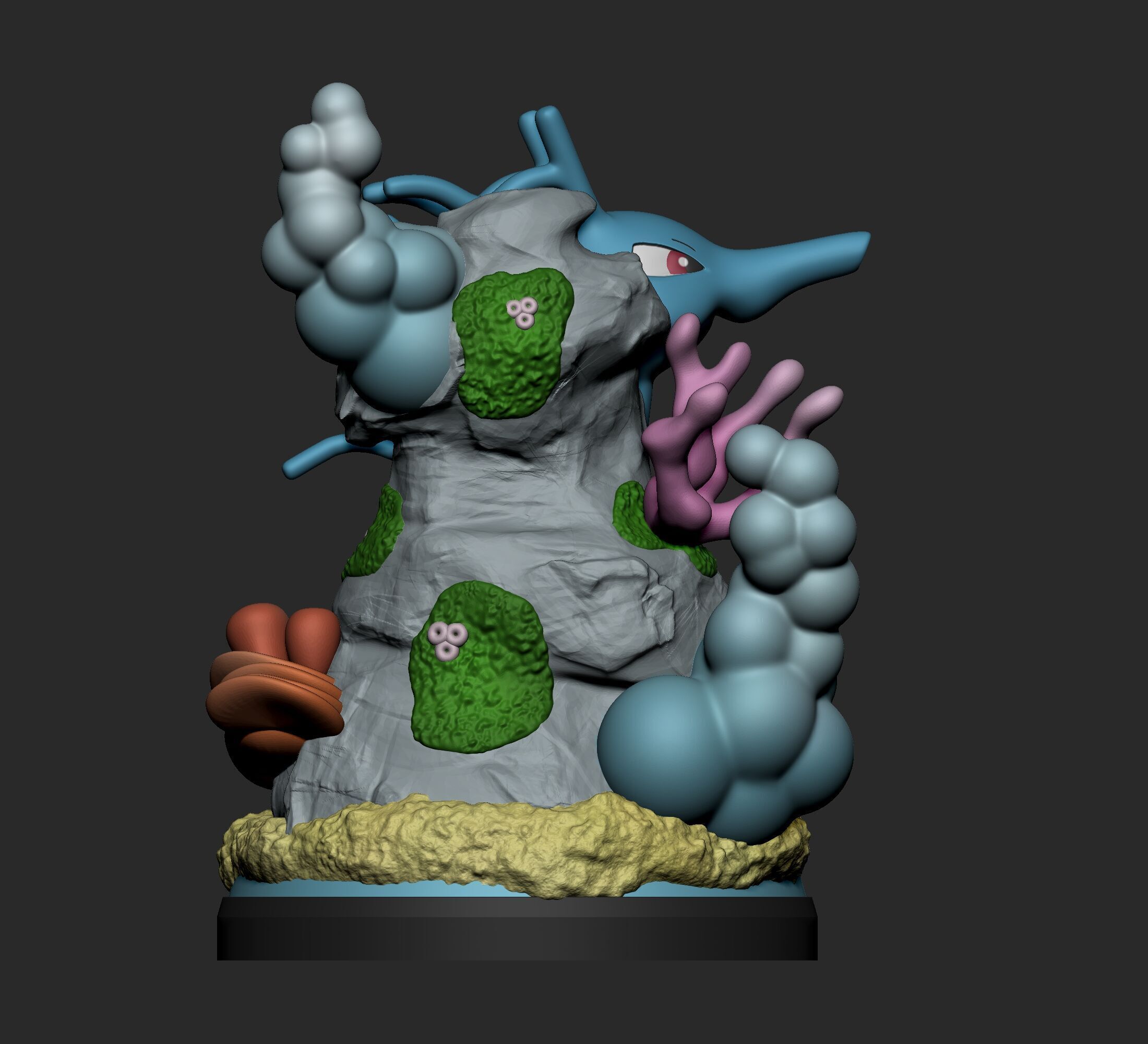 Pokemon - Horsea Seadra and Kingdra Figure 3D print model_16