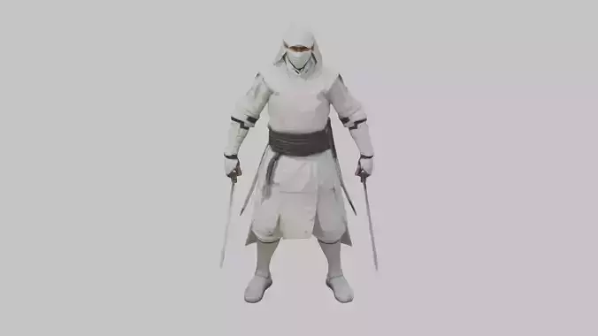Fierce Warrior with Sword 3D Model