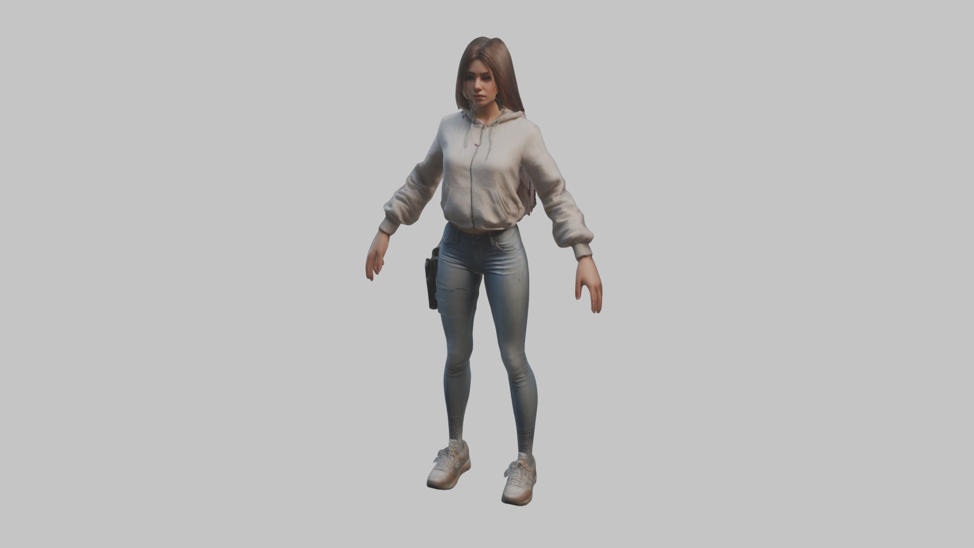 Female Character Model Low-poly 3D model_7