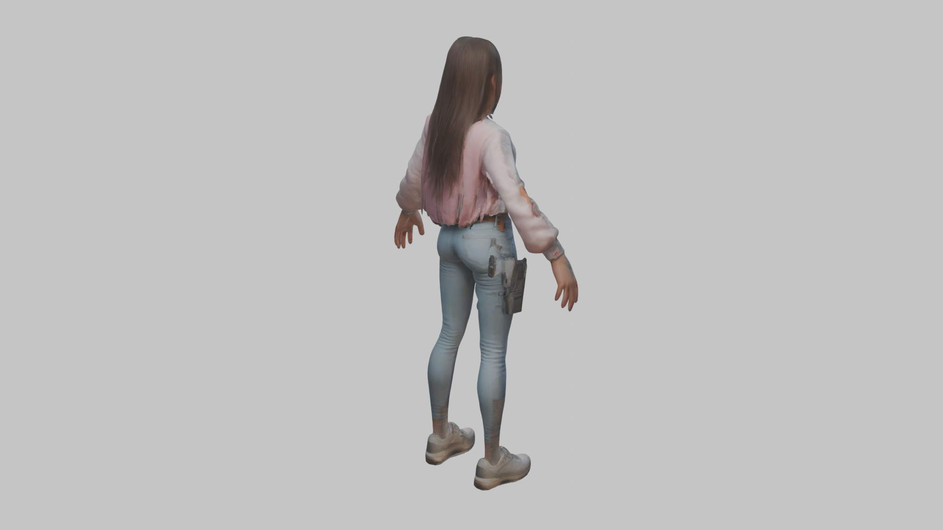 Female Character Model Low-poly 3D model_13