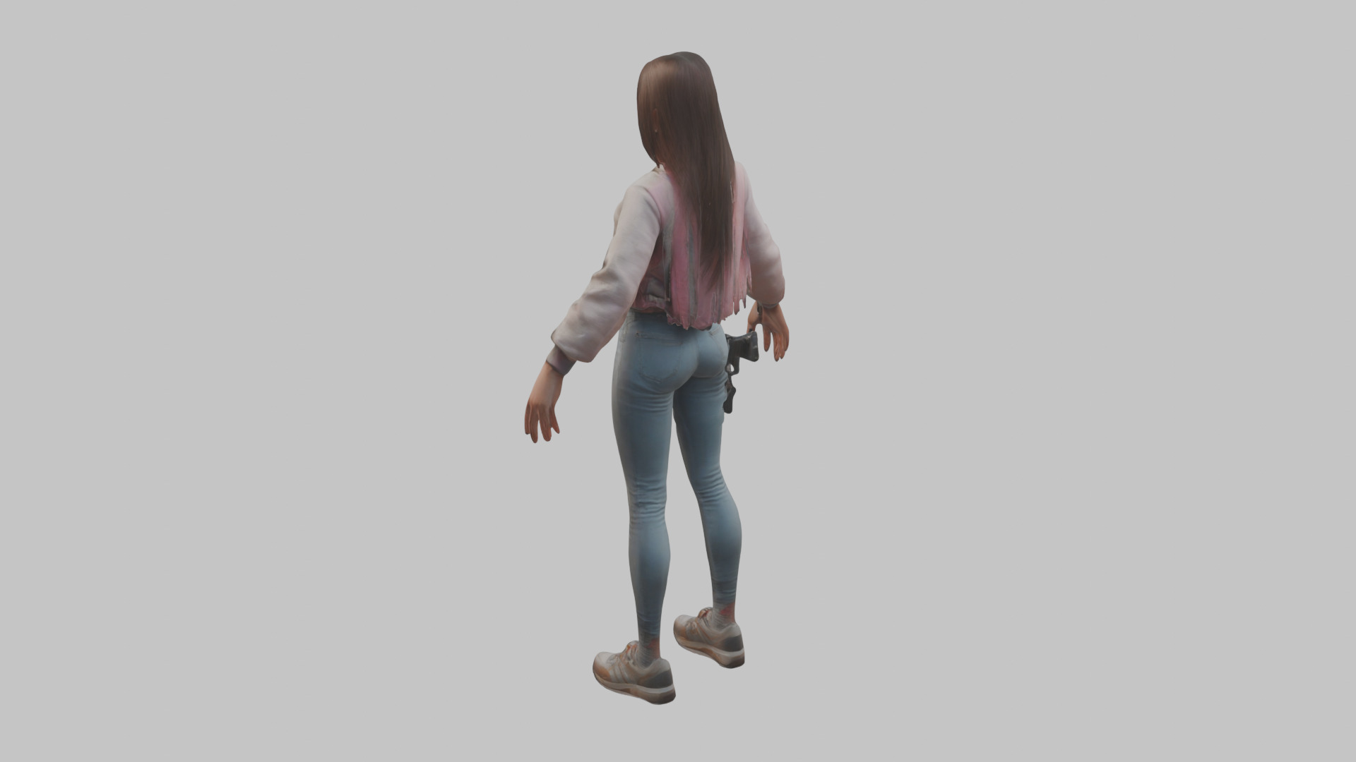 Female Character Model Low-poly 3D model_2