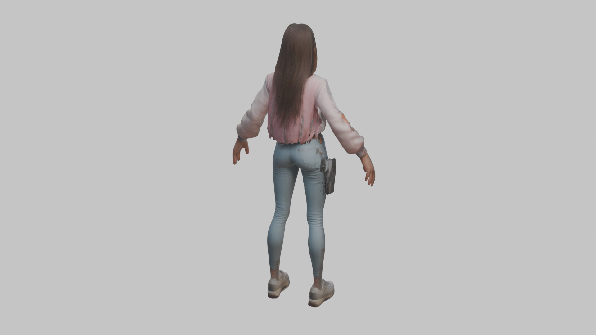 Female Character Model Low-poly 3D model_14