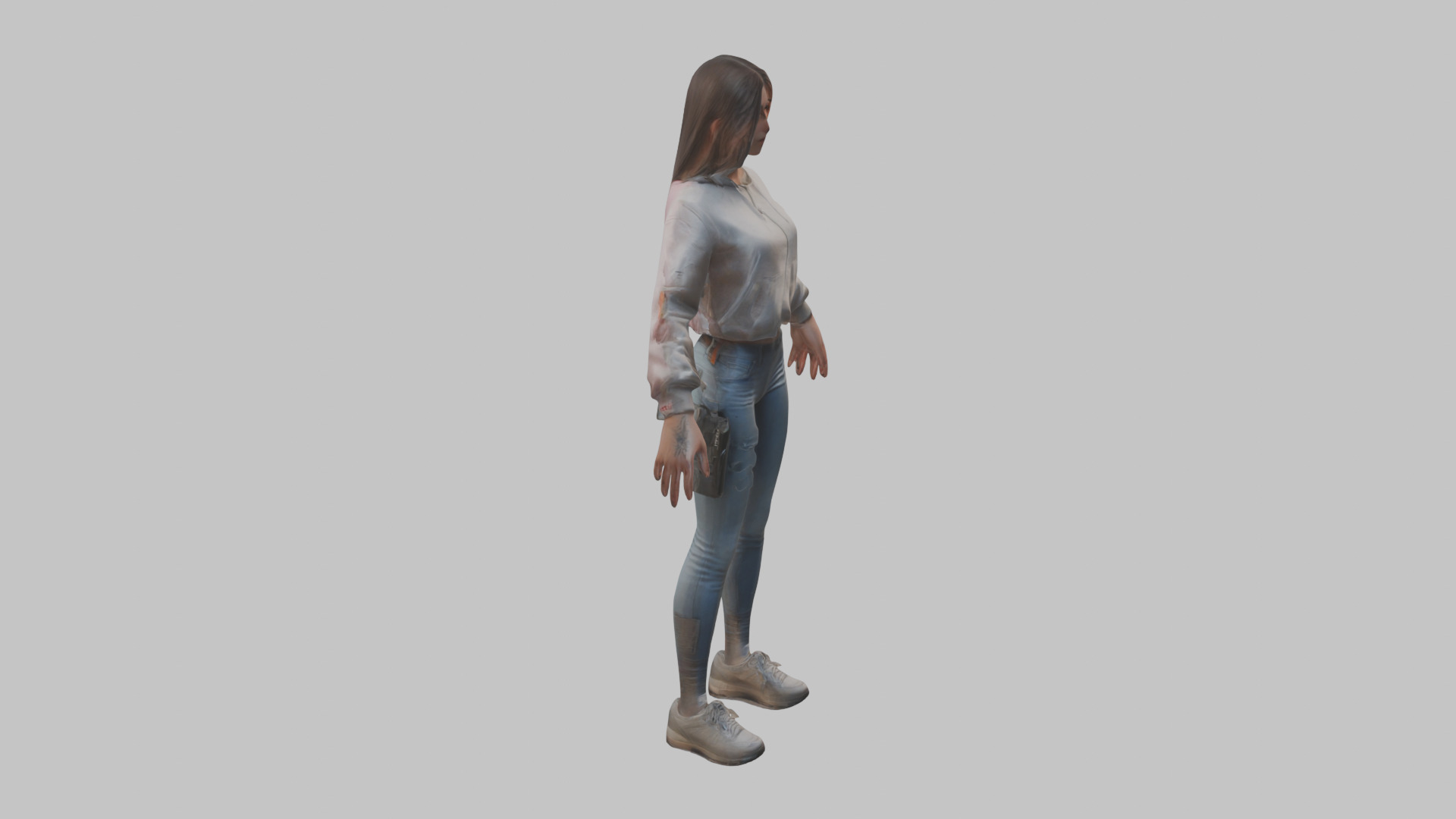 Female Character Model Low-poly 3D model_10