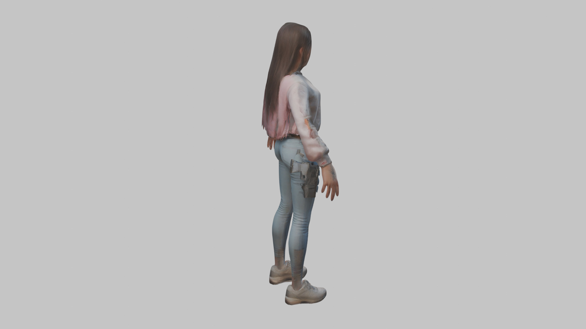 Female Character Model Low-poly 3D model_12