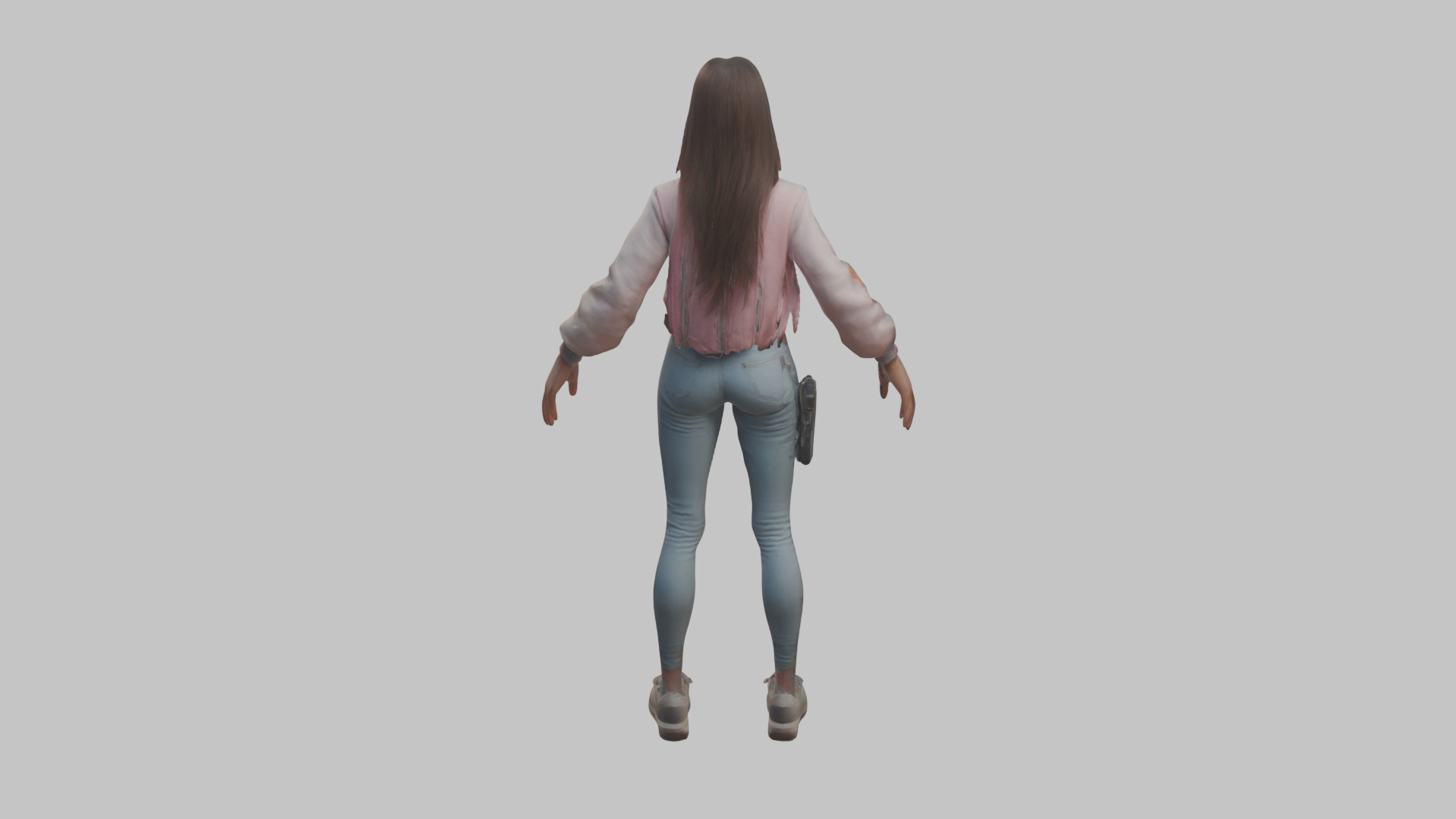 Female Character Model Low-poly 3D model_15