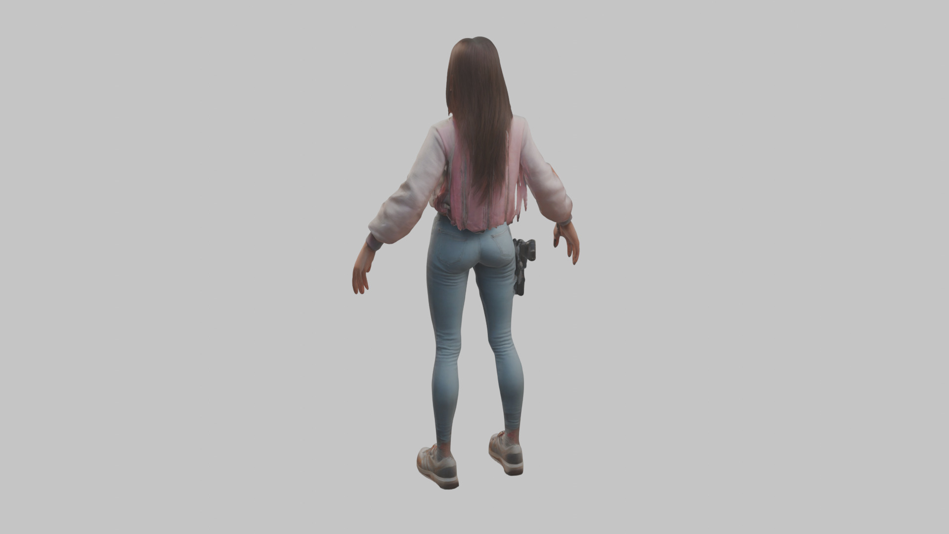 Female Character Model Low-poly 3D model_1