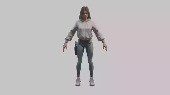 Female Character Model Low-poly 3D model