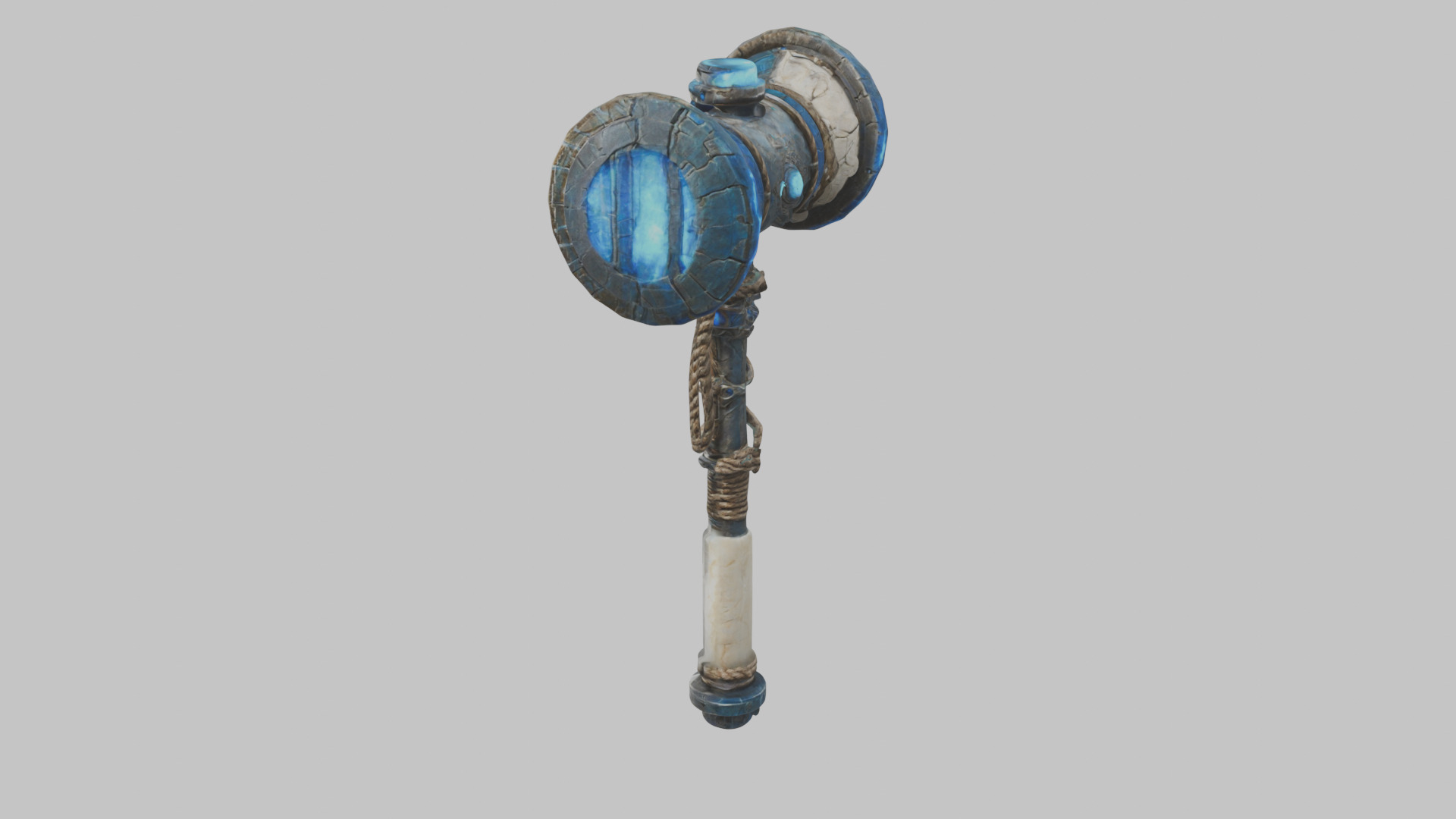  Weapon Futuristic Hammer Low-poly 3D model_3
