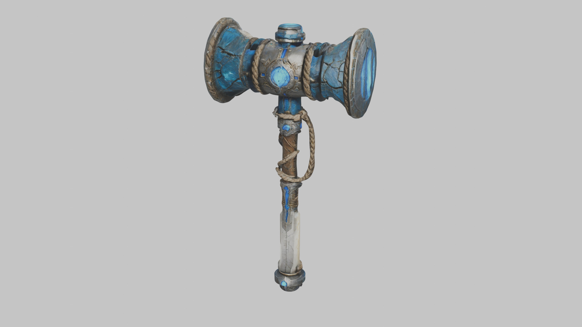  Weapon Futuristic Hammer Low-poly 3D model_7