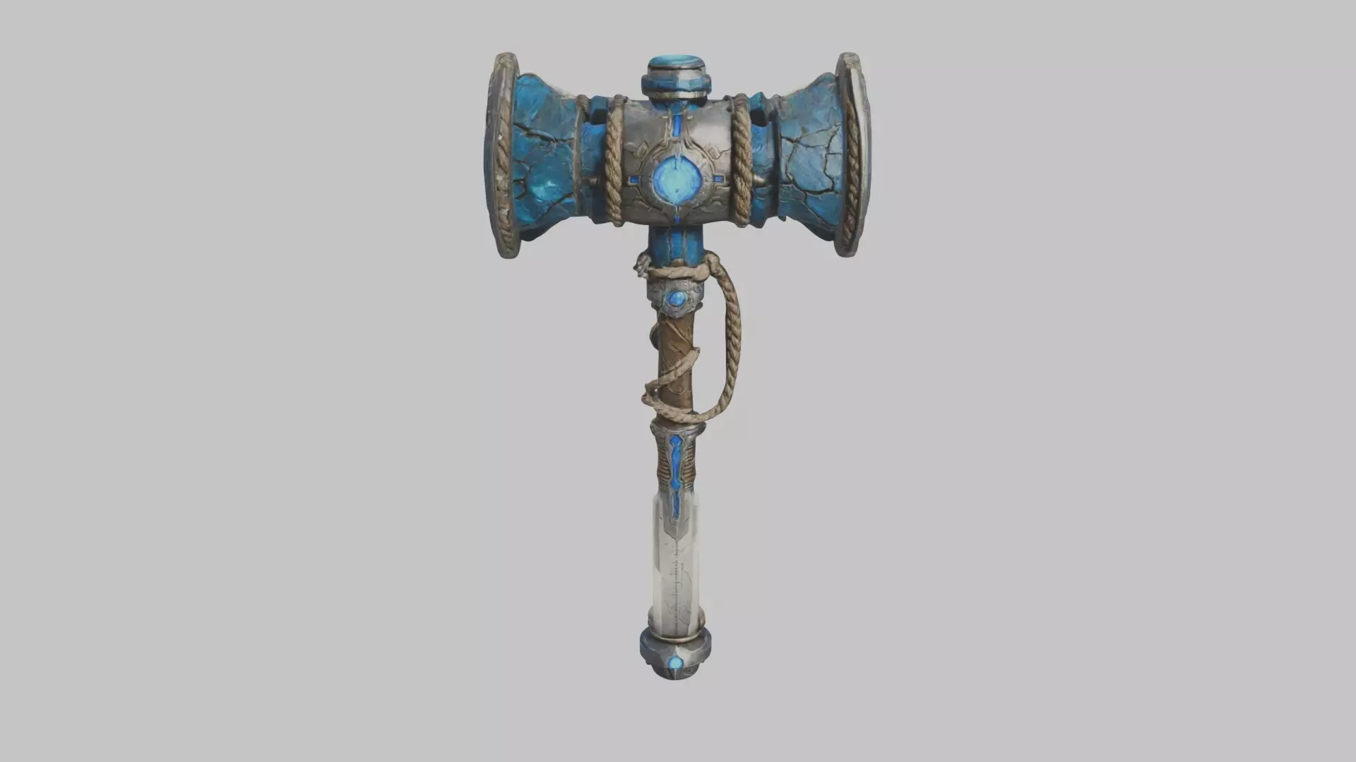  Weapon Futuristic Hammer Low-poly 3D model_0