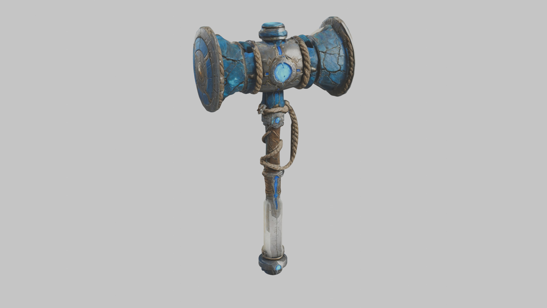  Weapon Futuristic Hammer Low-poly 3D model_8