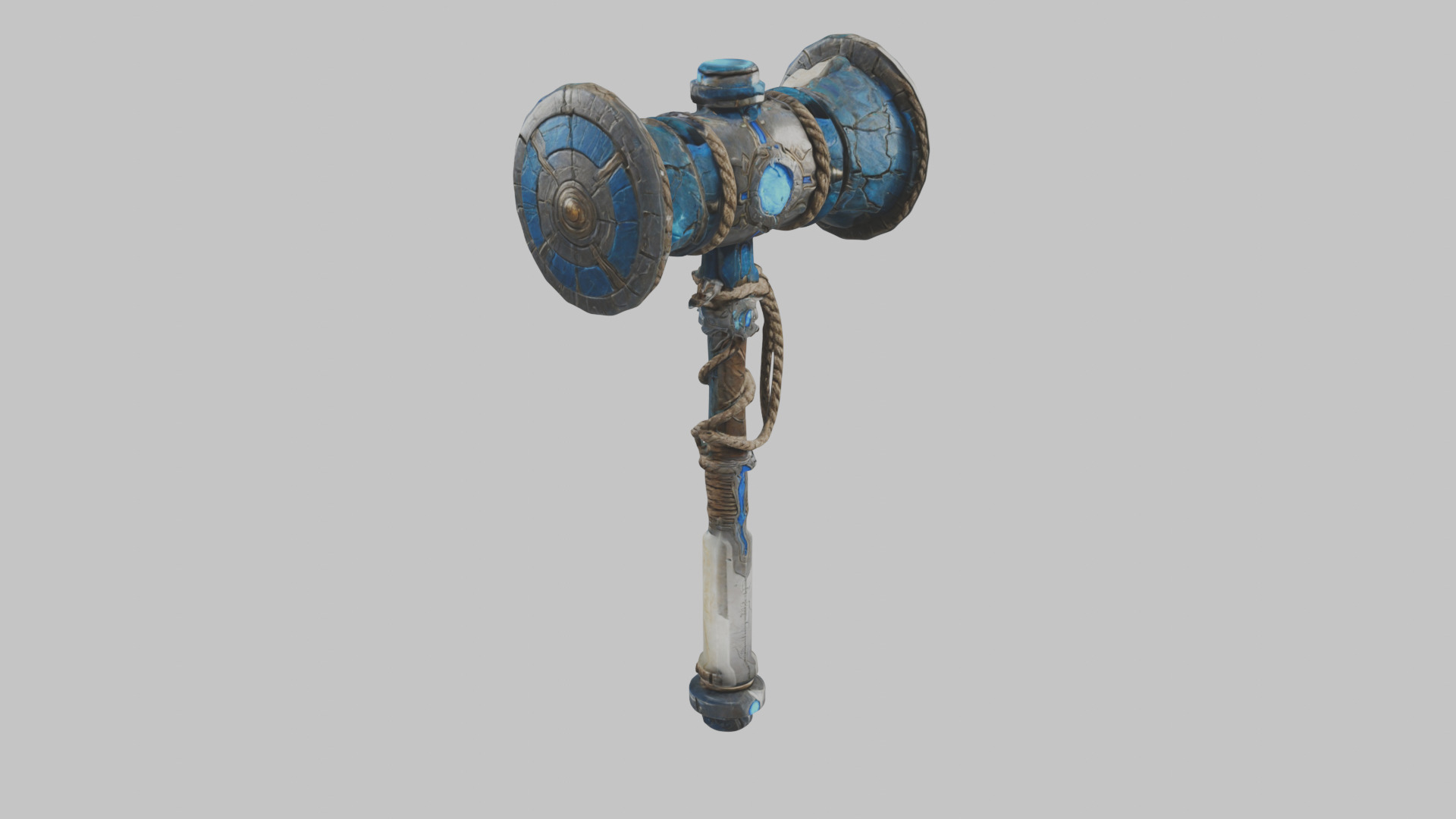  Weapon Futuristic Hammer Low-poly 3D model_9