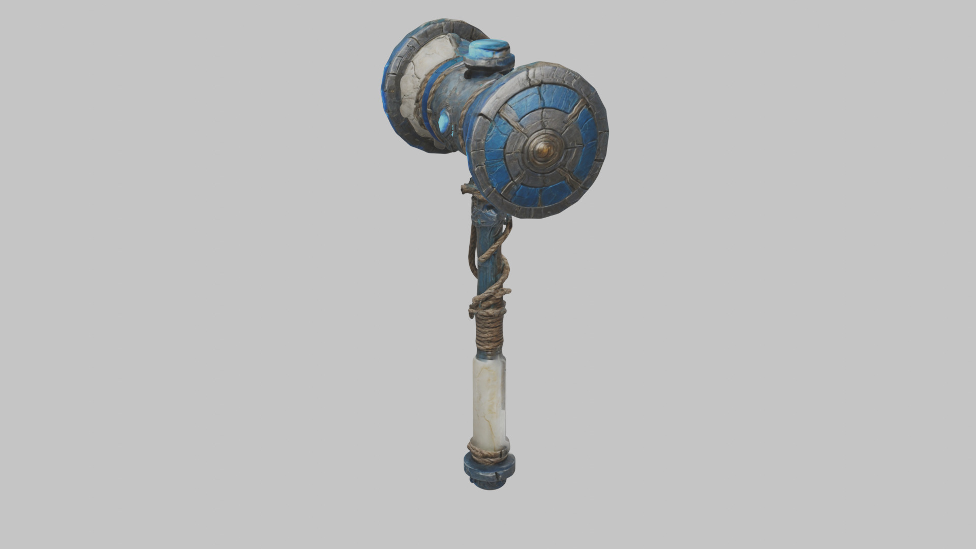  Weapon Futuristic Hammer Low-poly 3D model_12