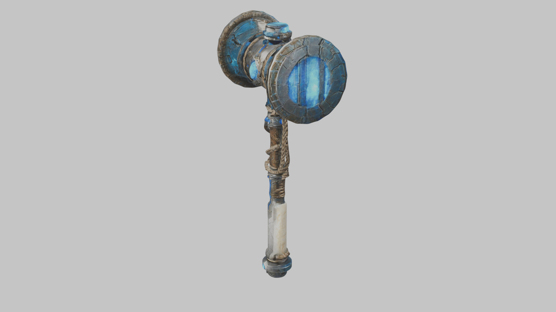  Weapon Futuristic Hammer Low-poly 3D model_5