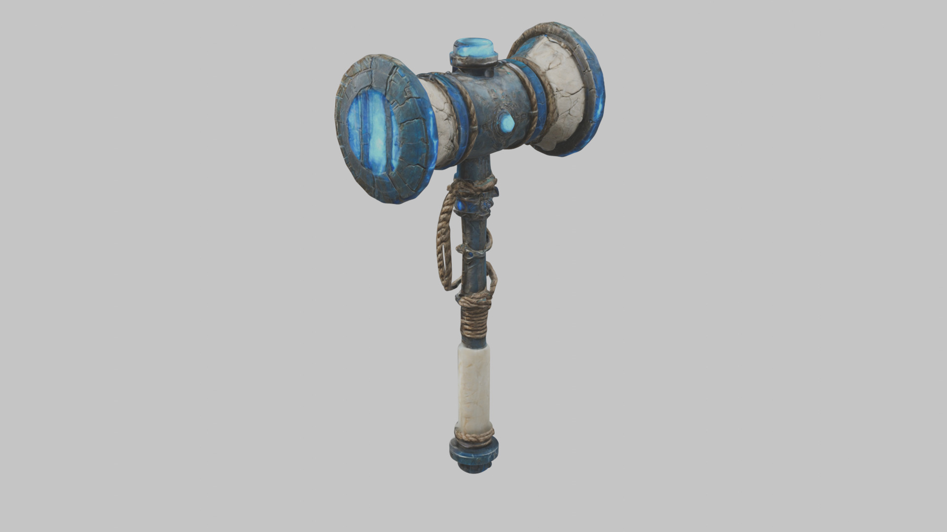  Weapon Futuristic Hammer Low-poly 3D model_2