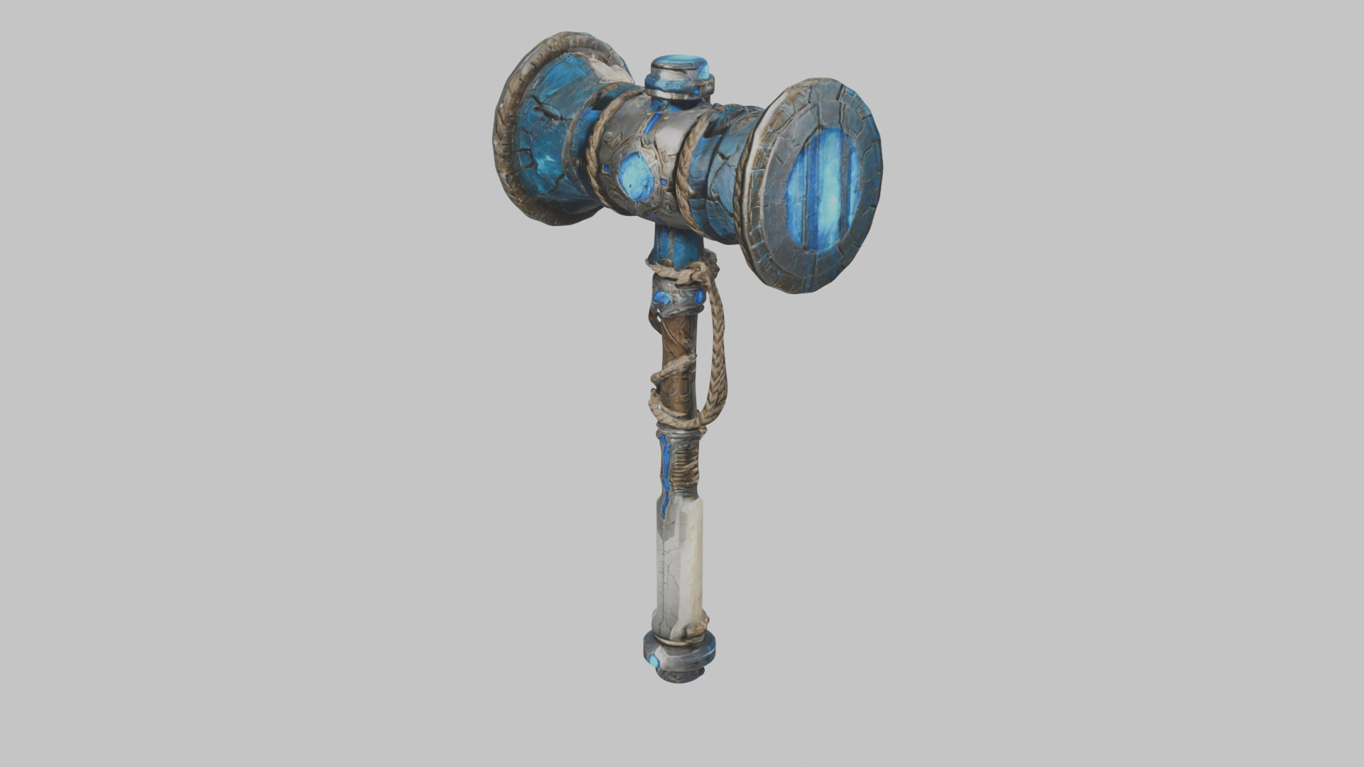  Weapon Futuristic Hammer Low-poly 3D model_6
