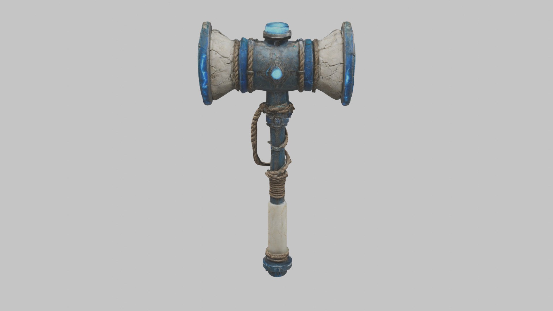  Weapon Futuristic Hammer Low-poly 3D model_15