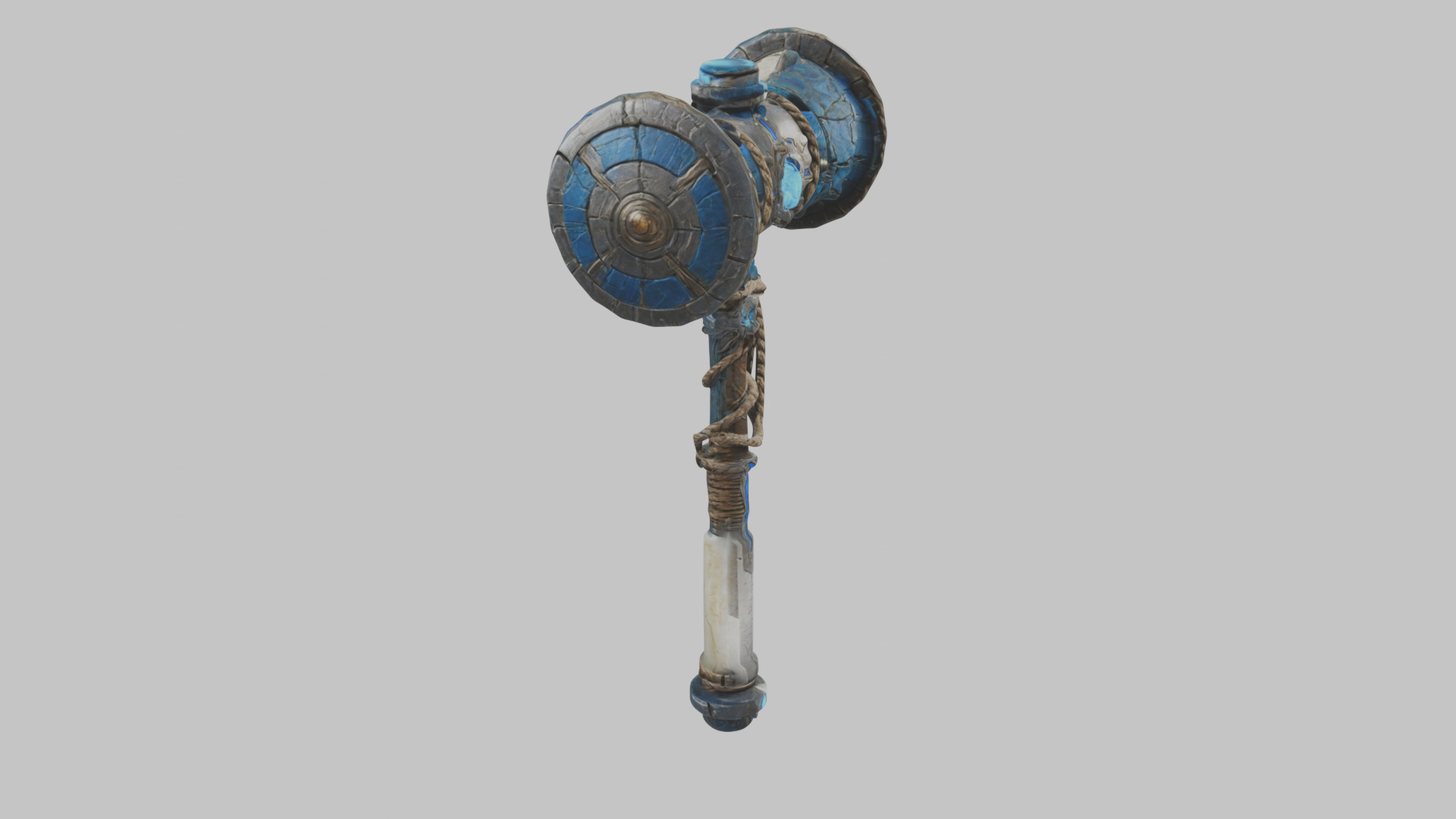  Weapon Futuristic Hammer Low-poly 3D model_10