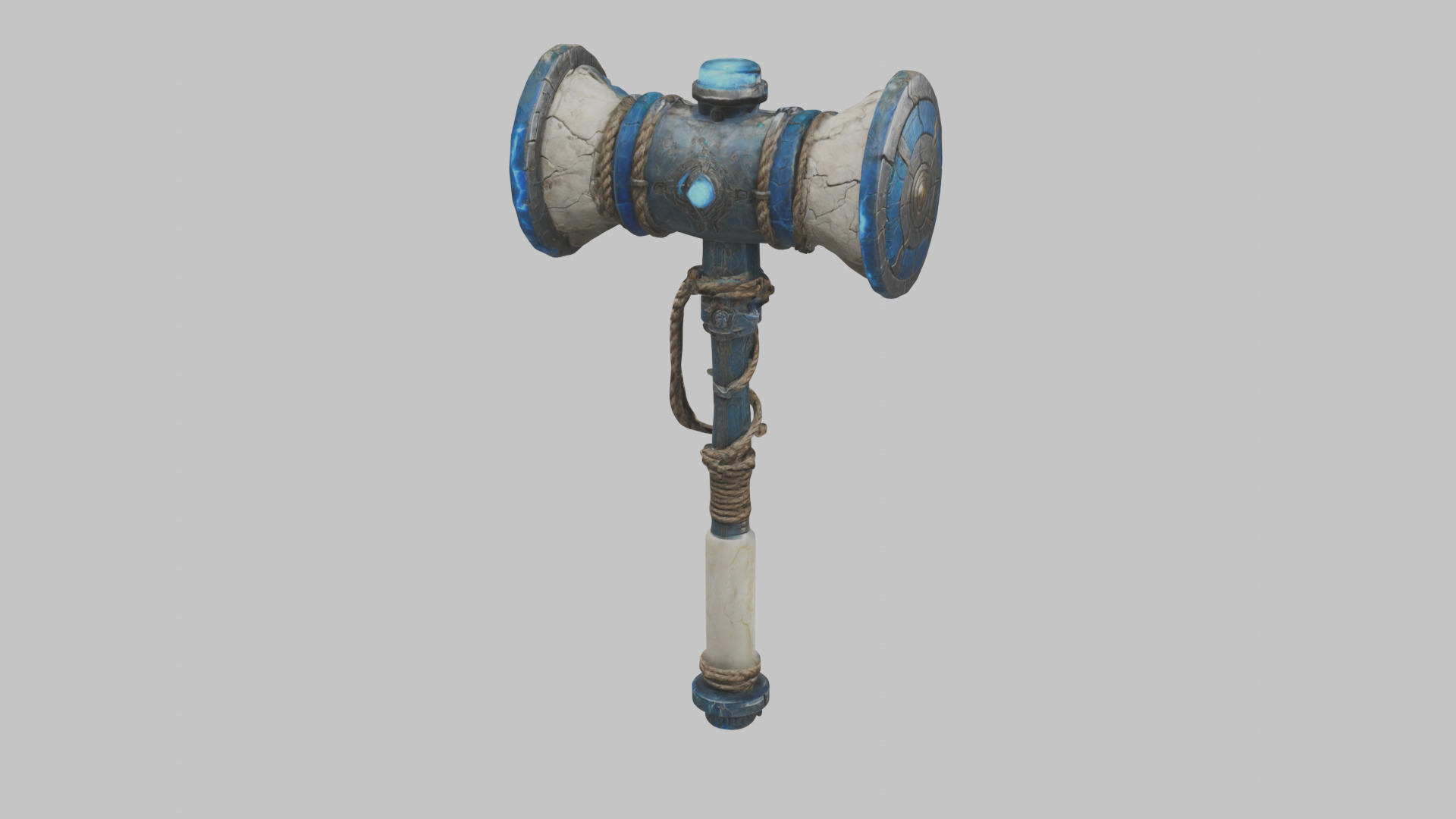  Weapon Futuristic Hammer Low-poly 3D model_14