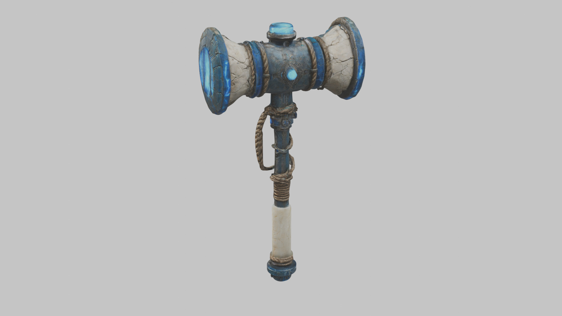 Weapon Futuristic Hammer Low-poly 3D model_1