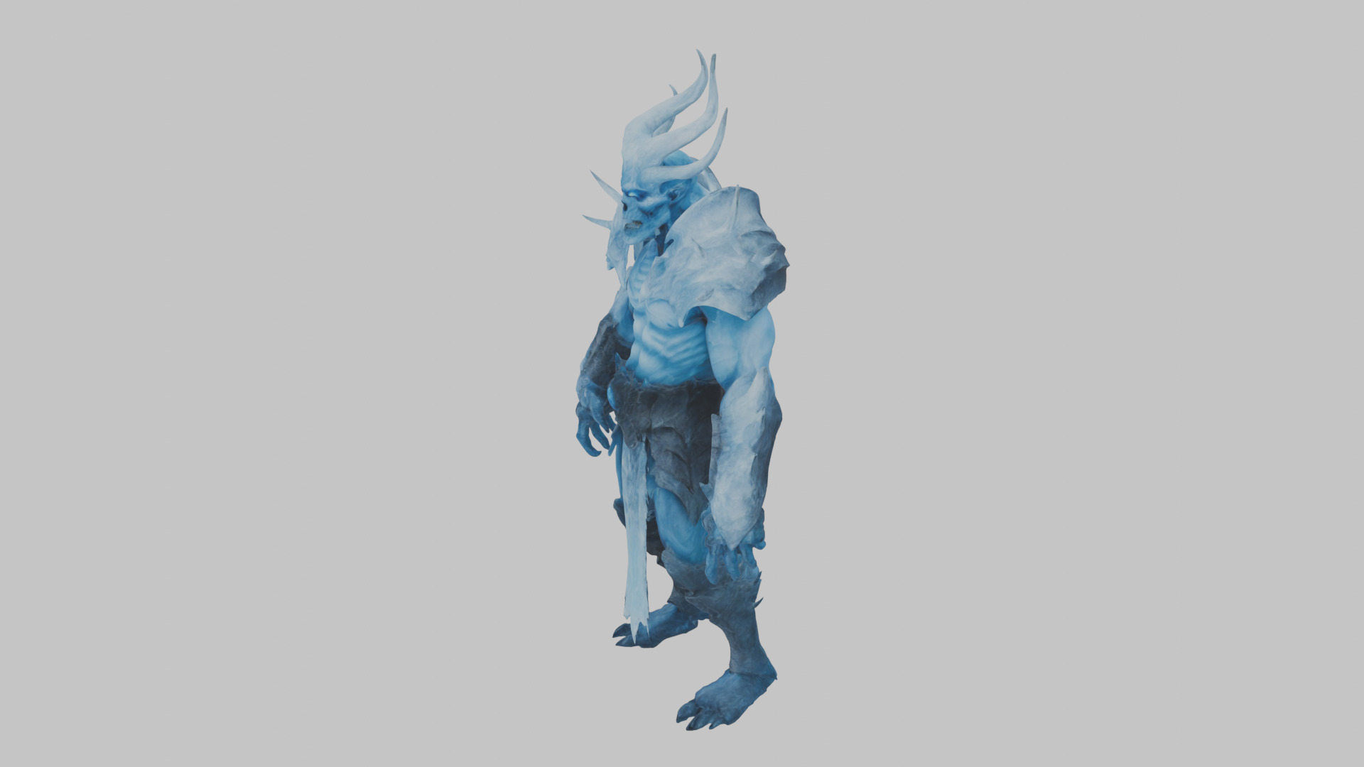 Ice Demon character Low-poly 3D model_5