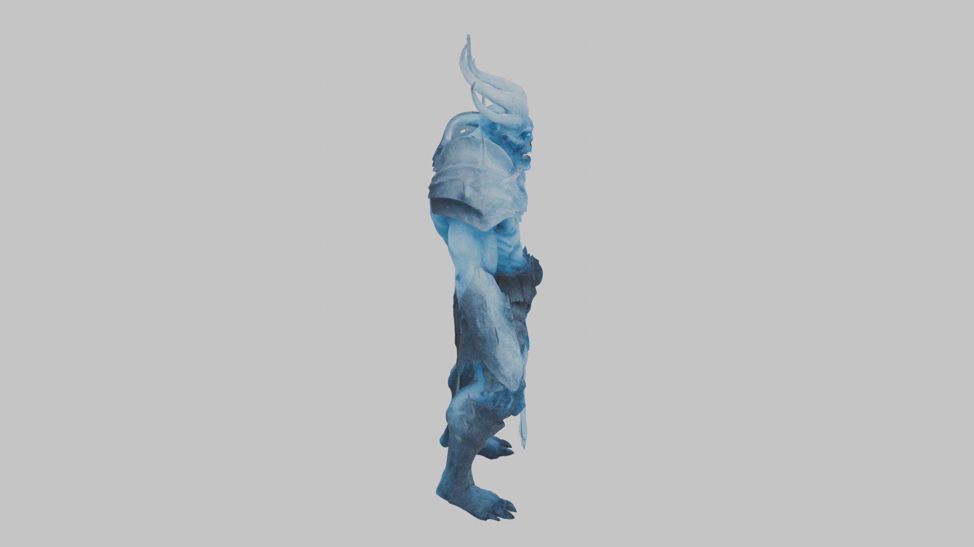 Ice Demon character Low-poly 3D model_10