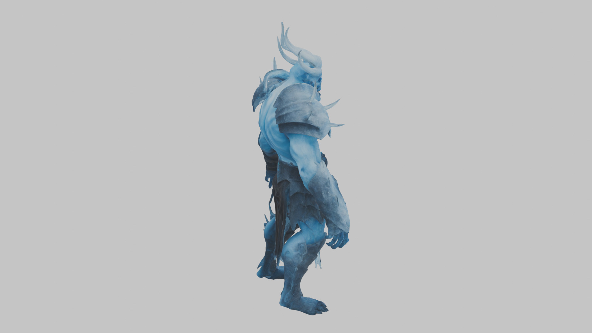 Ice Demon character Low-poly 3D model_11