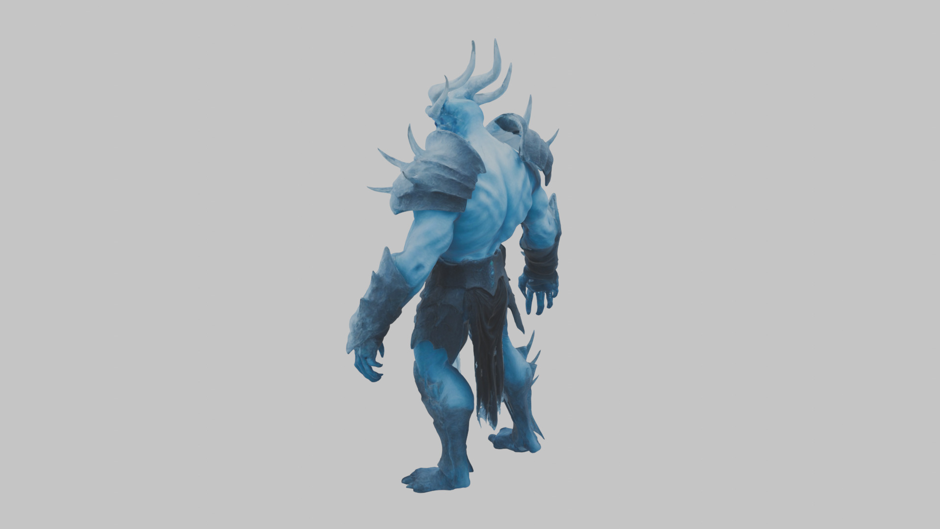 Ice Demon character Low-poly 3D model_2