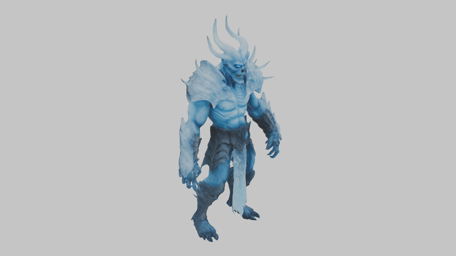 Ice Demon character Low-poly 3D model_8