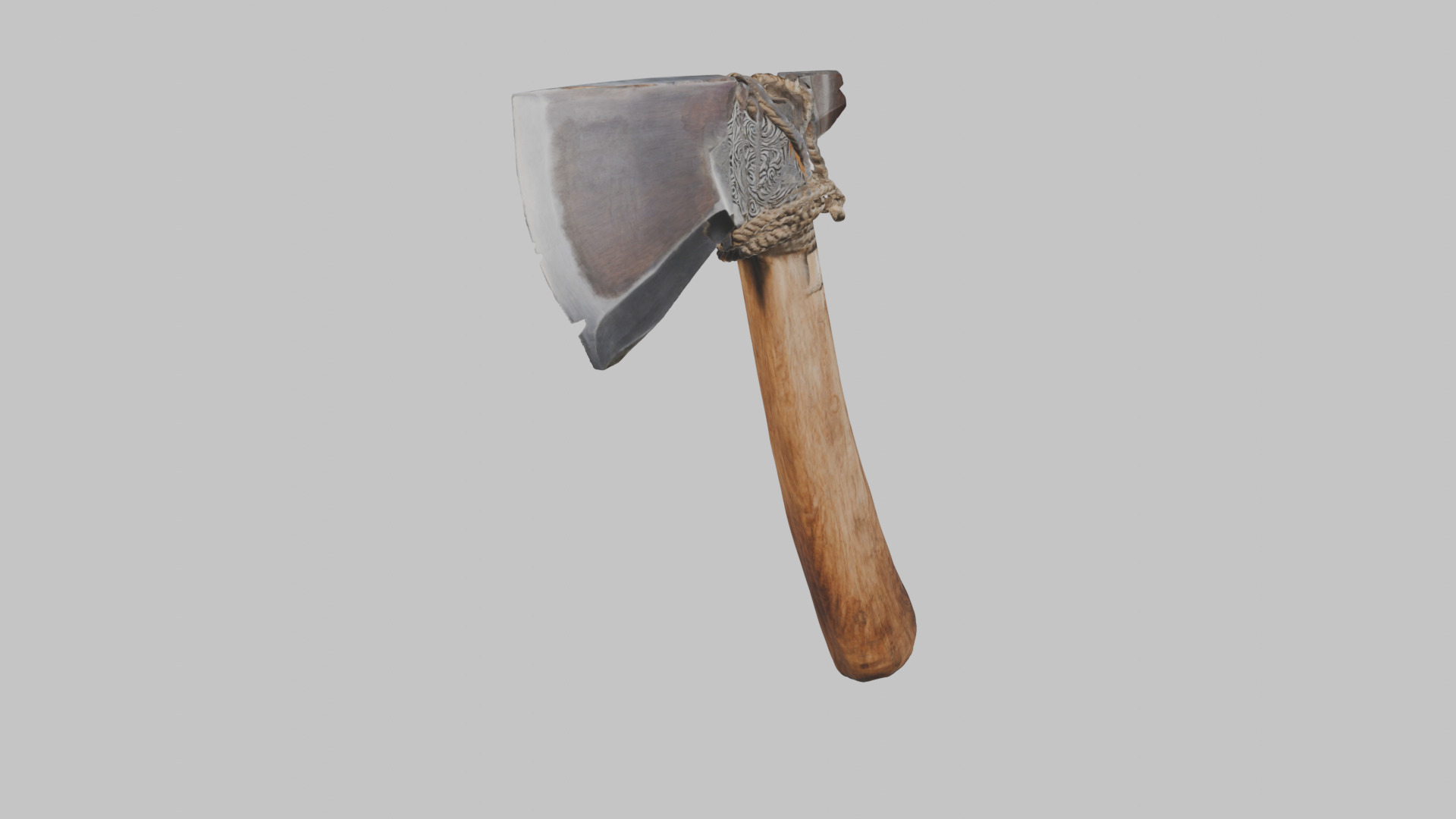 Damaged Stone Axe Low-poly 3D model_12