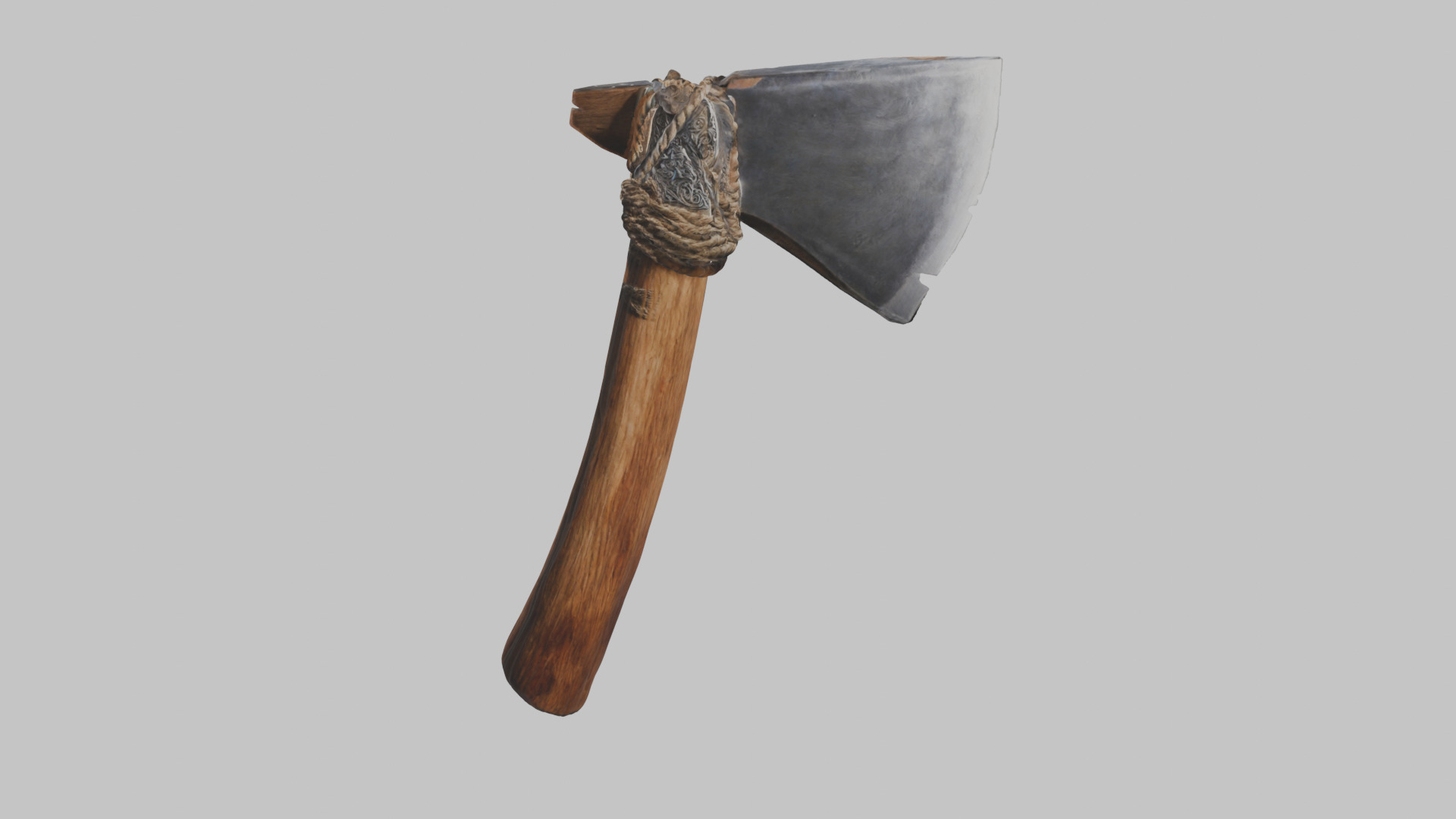 Damaged Stone Axe Low-poly 3D model_3