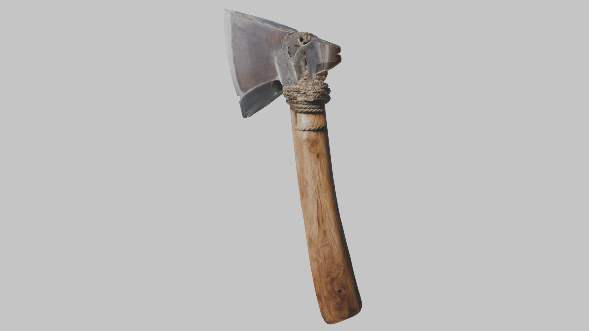 Damaged Stone Axe Low-poly 3D model_8