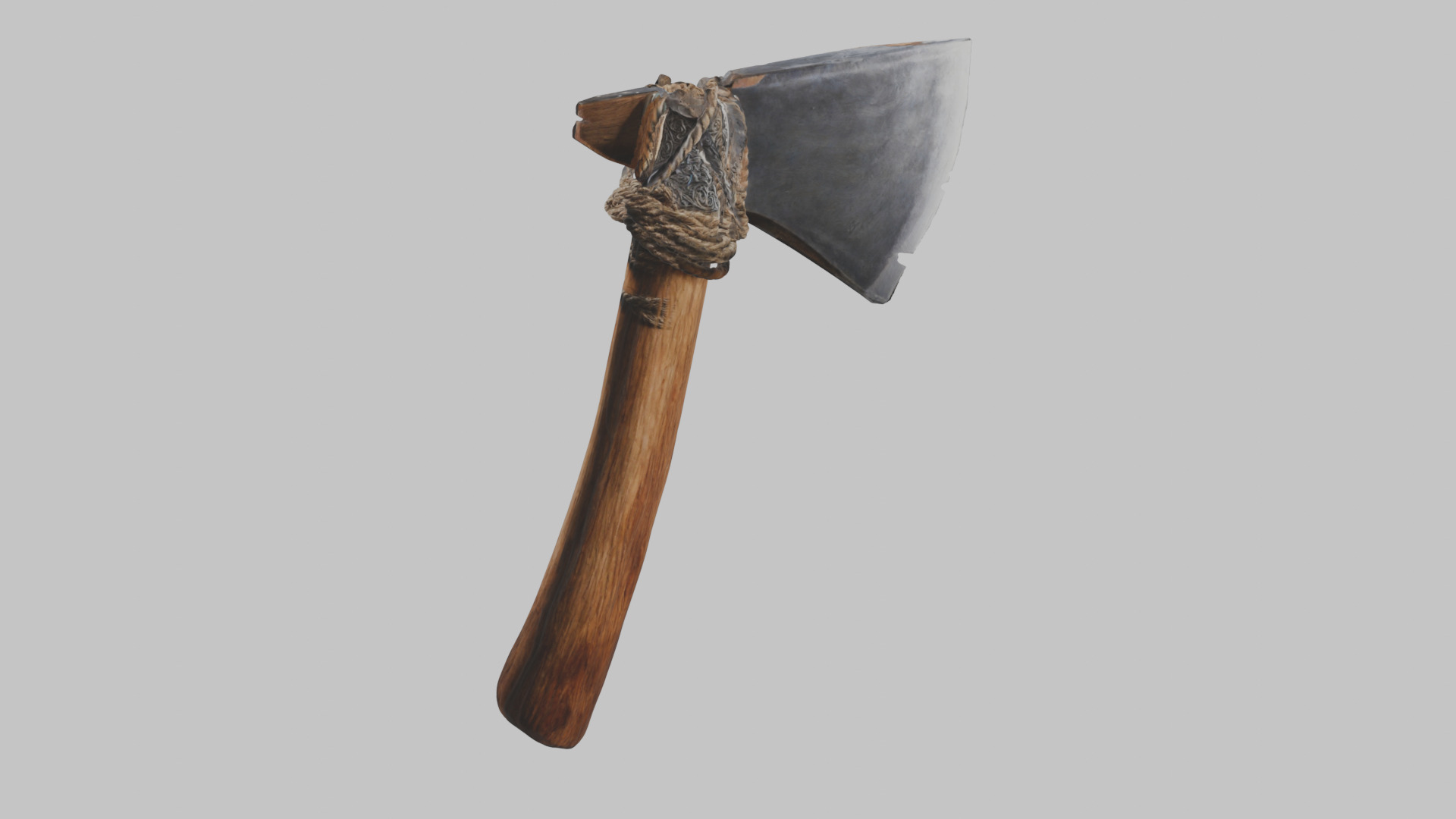 Damaged Stone Axe Low-poly 3D model_4