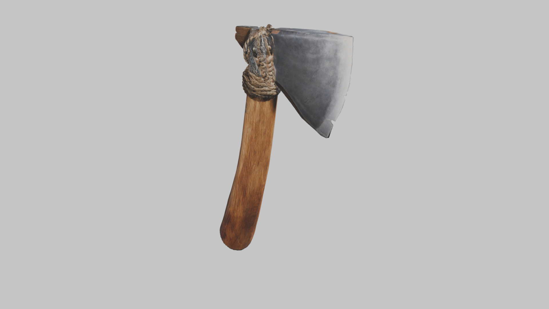 Damaged Stone Axe Low-poly 3D model_1
