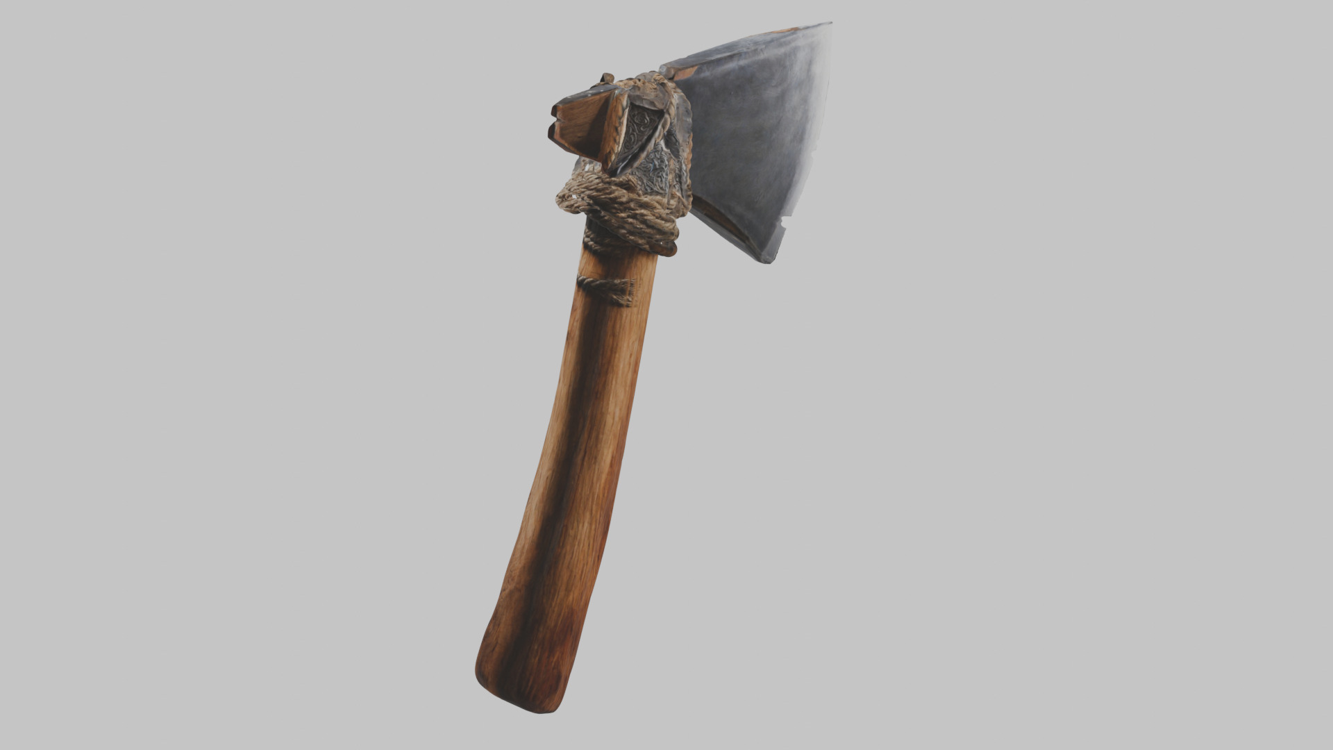 Damaged Stone Axe Low-poly 3D model_5