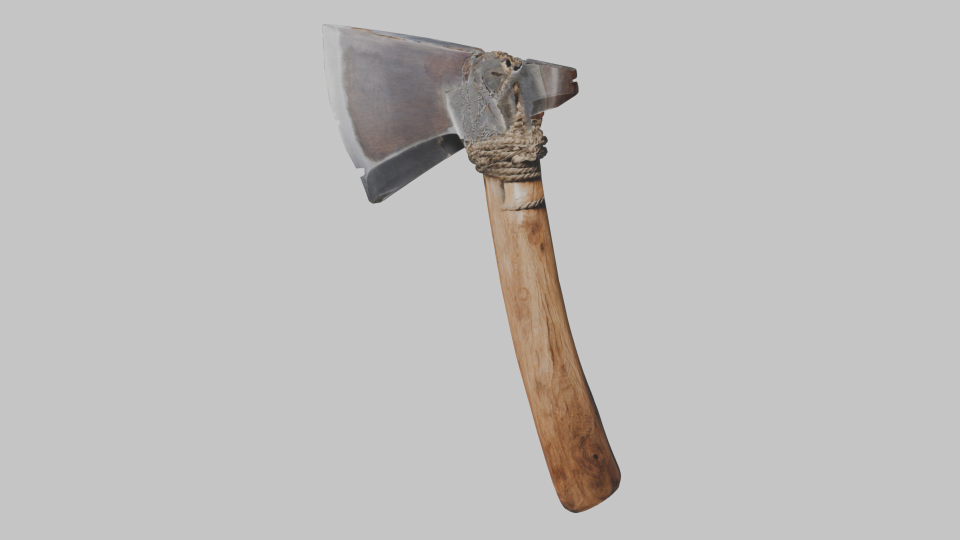 Damaged Stone Axe Low-poly 3D model_9