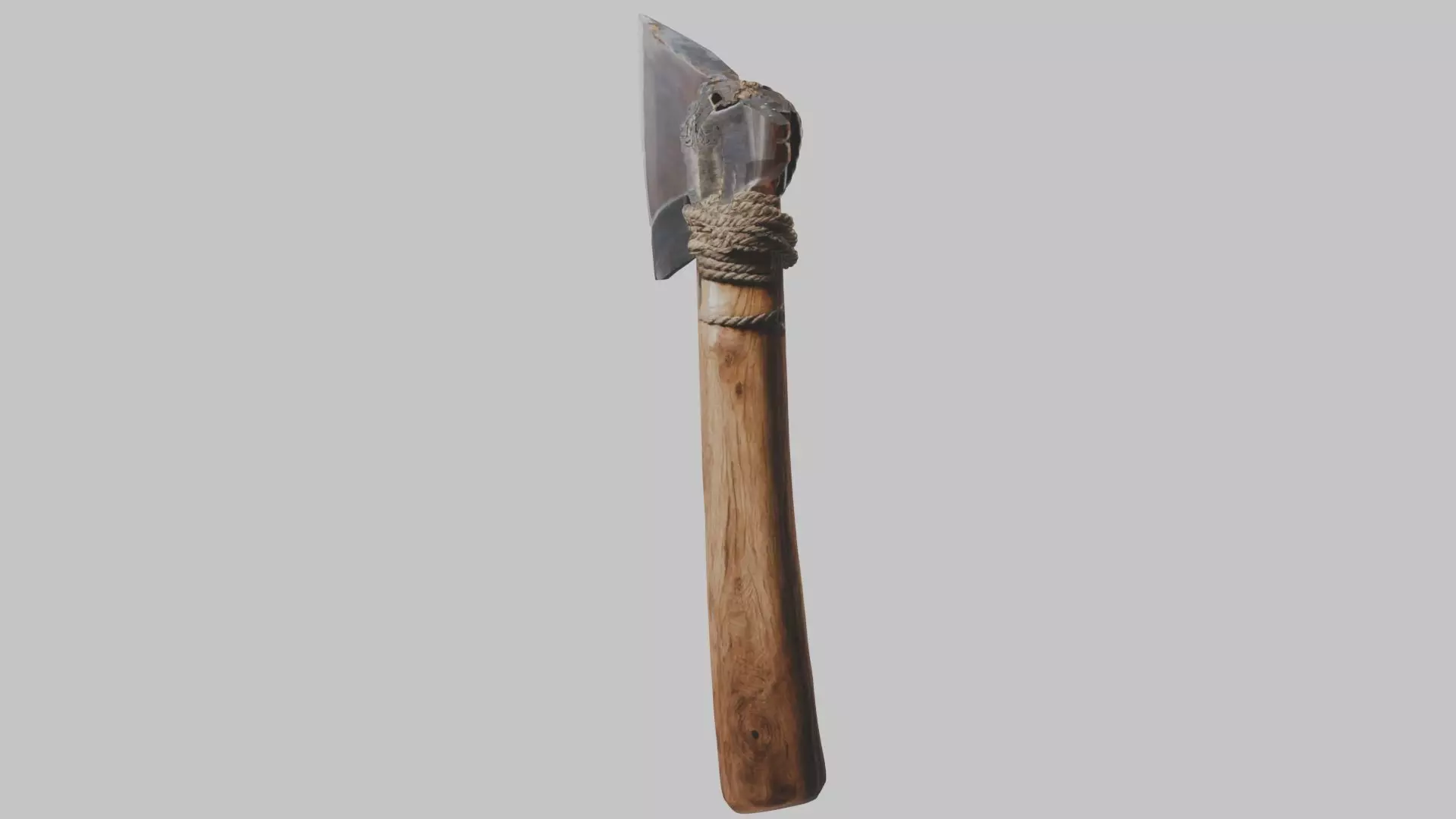 Damaged Stone Axe Low-poly 3D model_0
