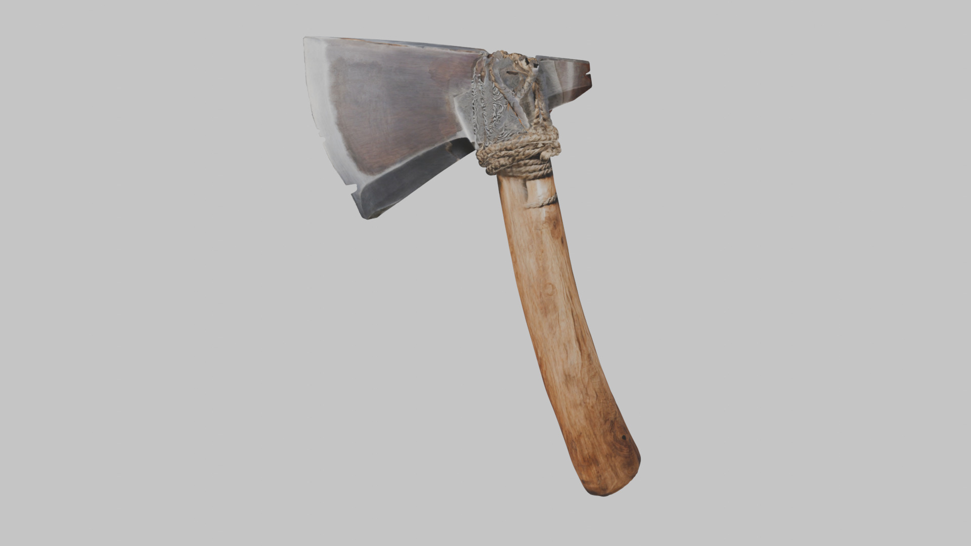 Damaged Stone Axe Low-poly 3D model_10