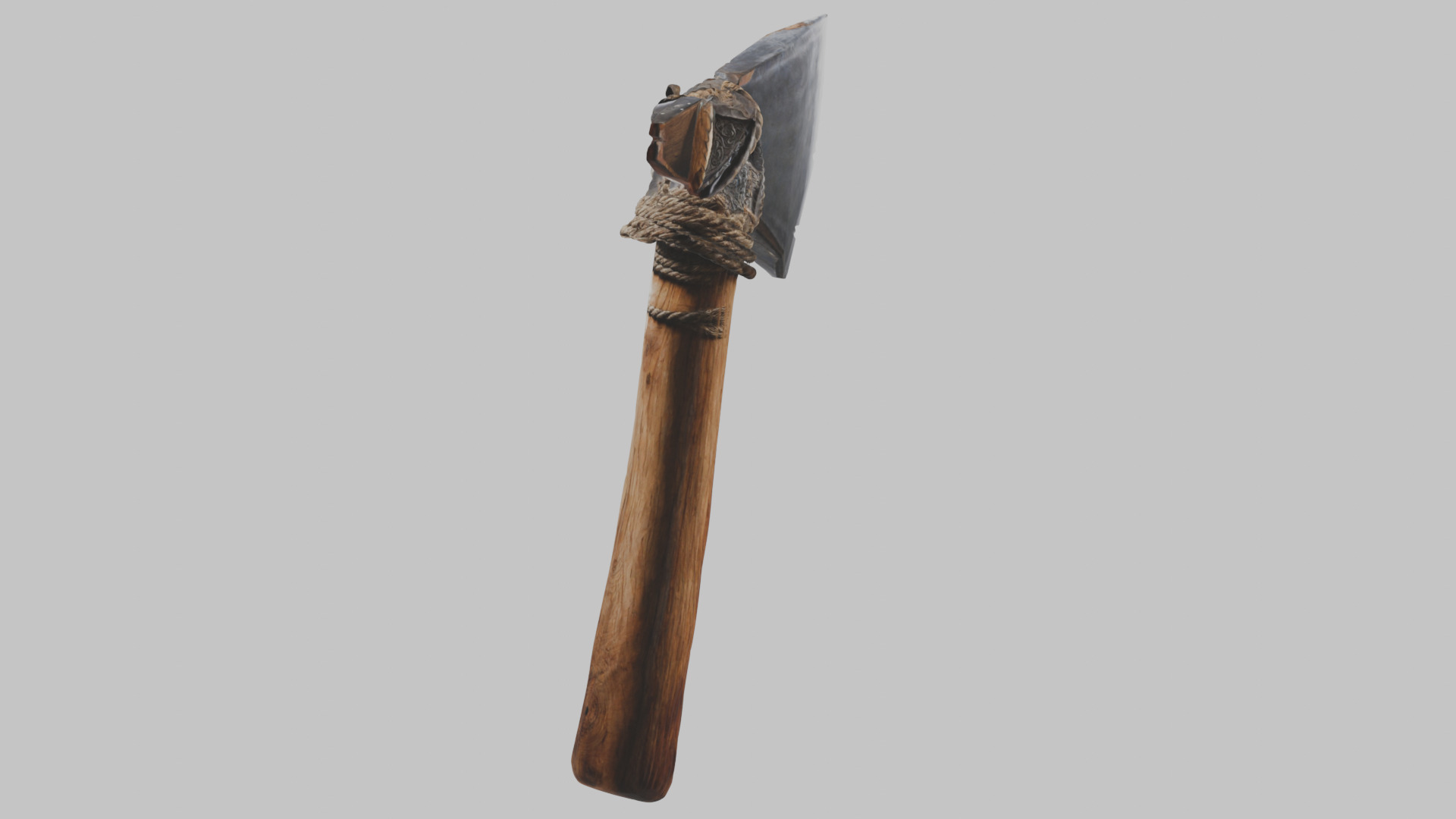 Damaged Stone Axe Low-poly 3D model_6