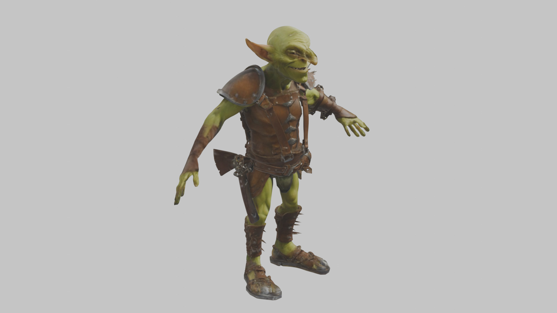 Fantasy Goblin Character Low-poly 3D model_9