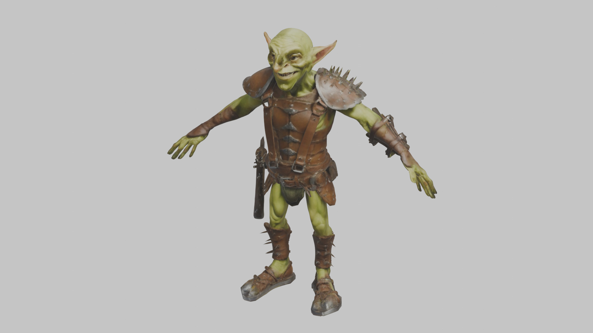Fantasy Goblin Character Low-poly 3D model_7