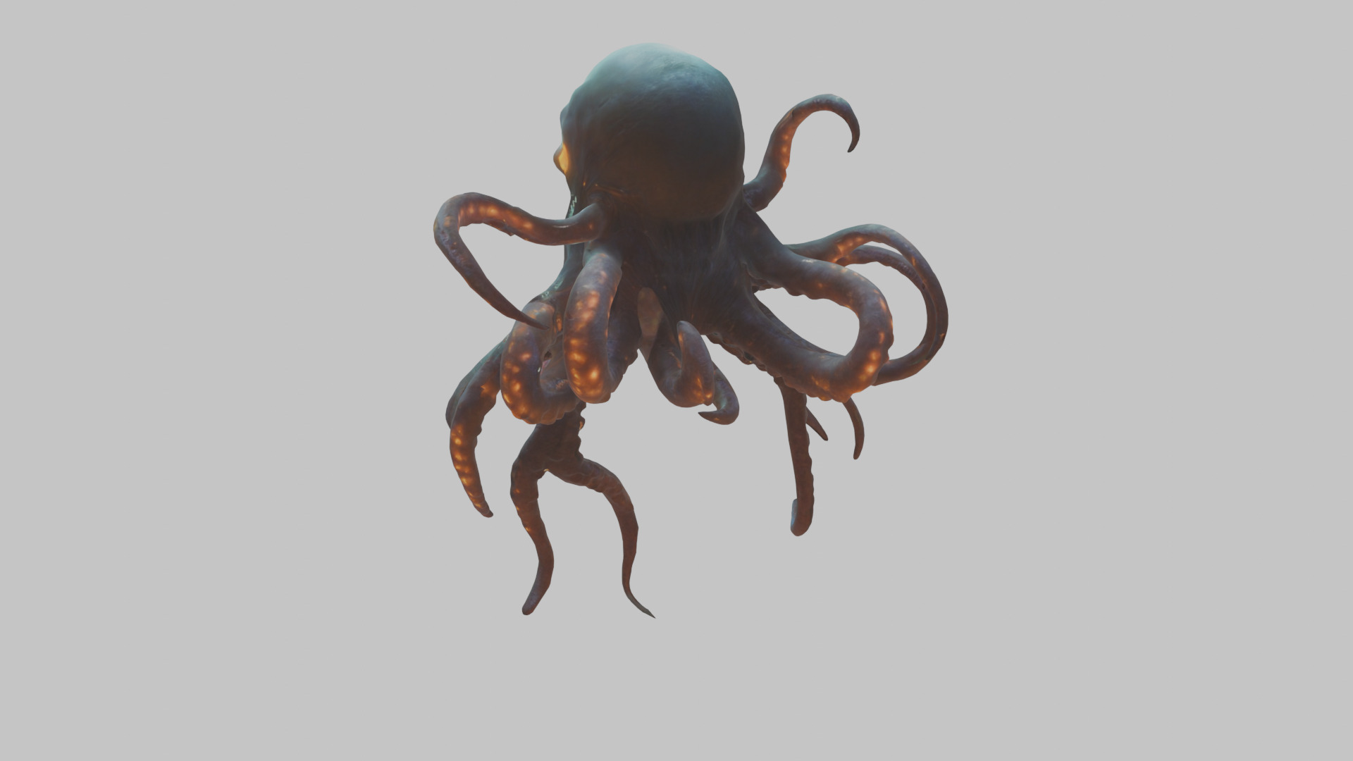 Stone Head with Open Mouth Low-poly 3D model_1