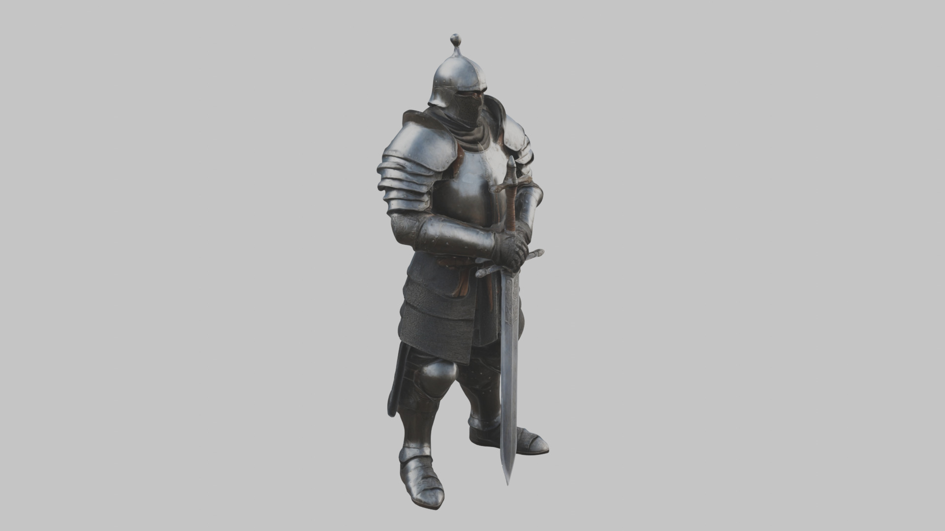 Medieval Armor Armored Knight Templar Warrior Low-poly 3D model_9