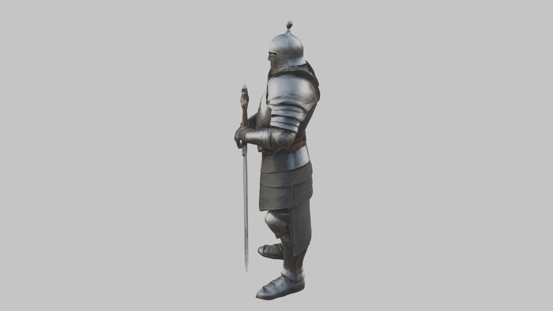 Medieval Armor Armored Knight Templar Warrior Low-poly 3D model_4