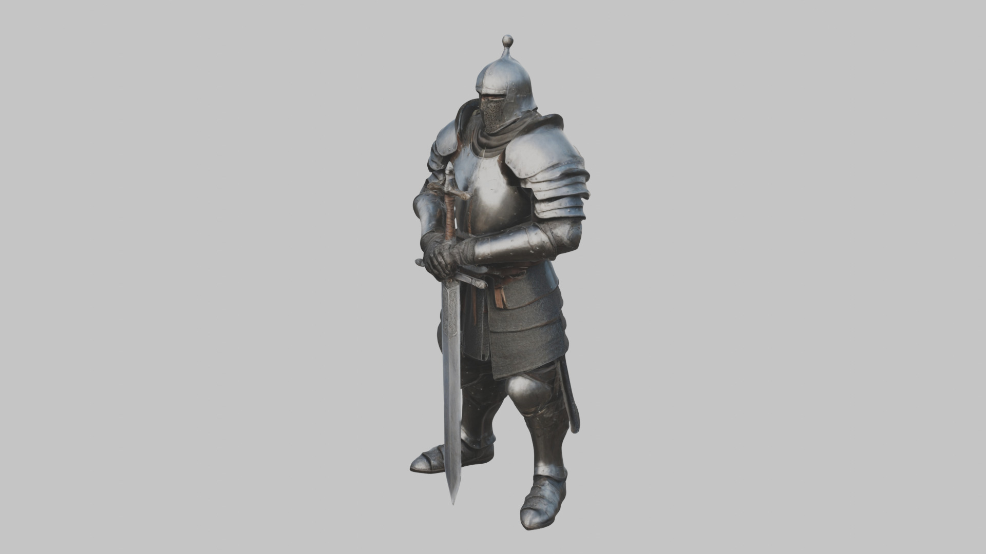 Medieval Armor Armored Knight Templar Warrior Low-poly 3D model_6