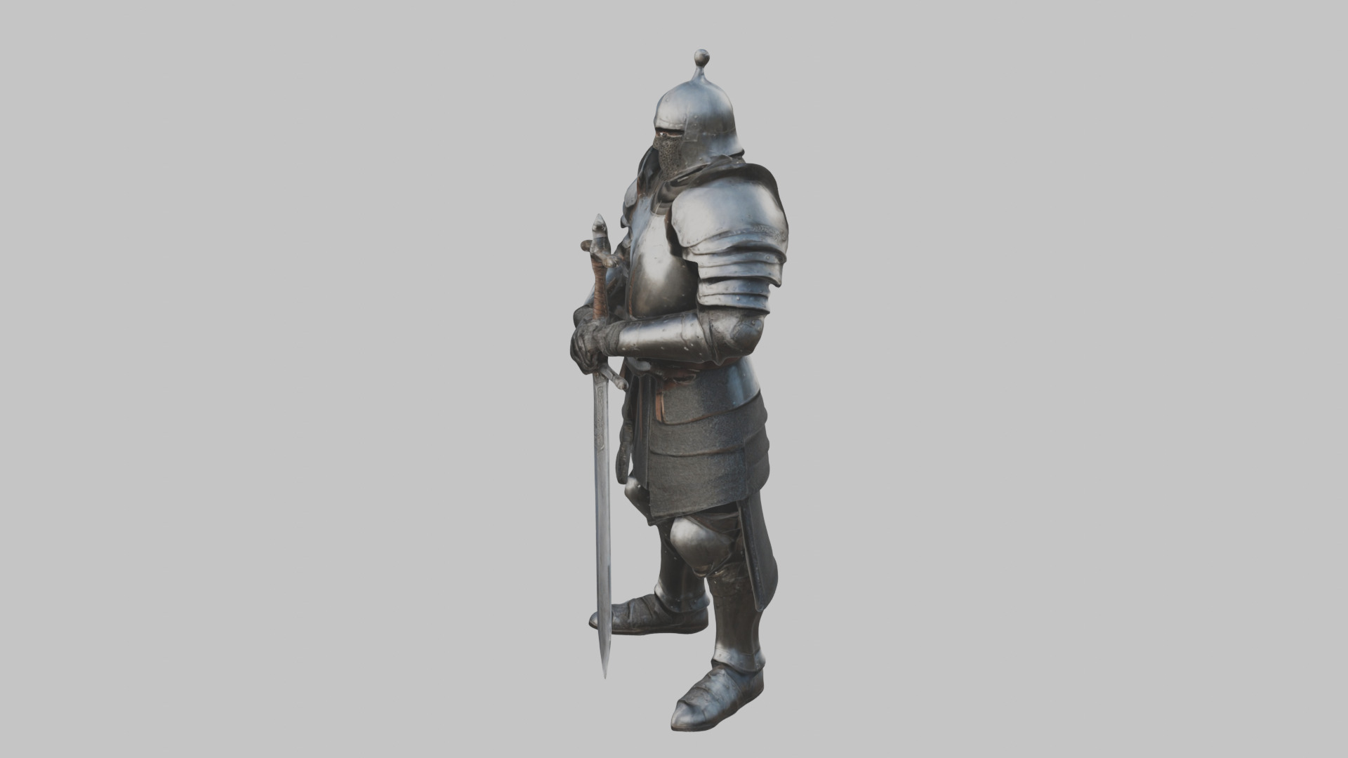Medieval Armor Armored Knight Templar Warrior Low-poly 3D model_5