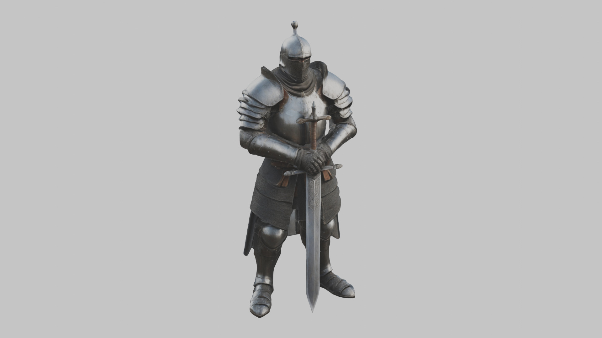Medieval Armor Armored Knight Templar Warrior Low-poly 3D model_8