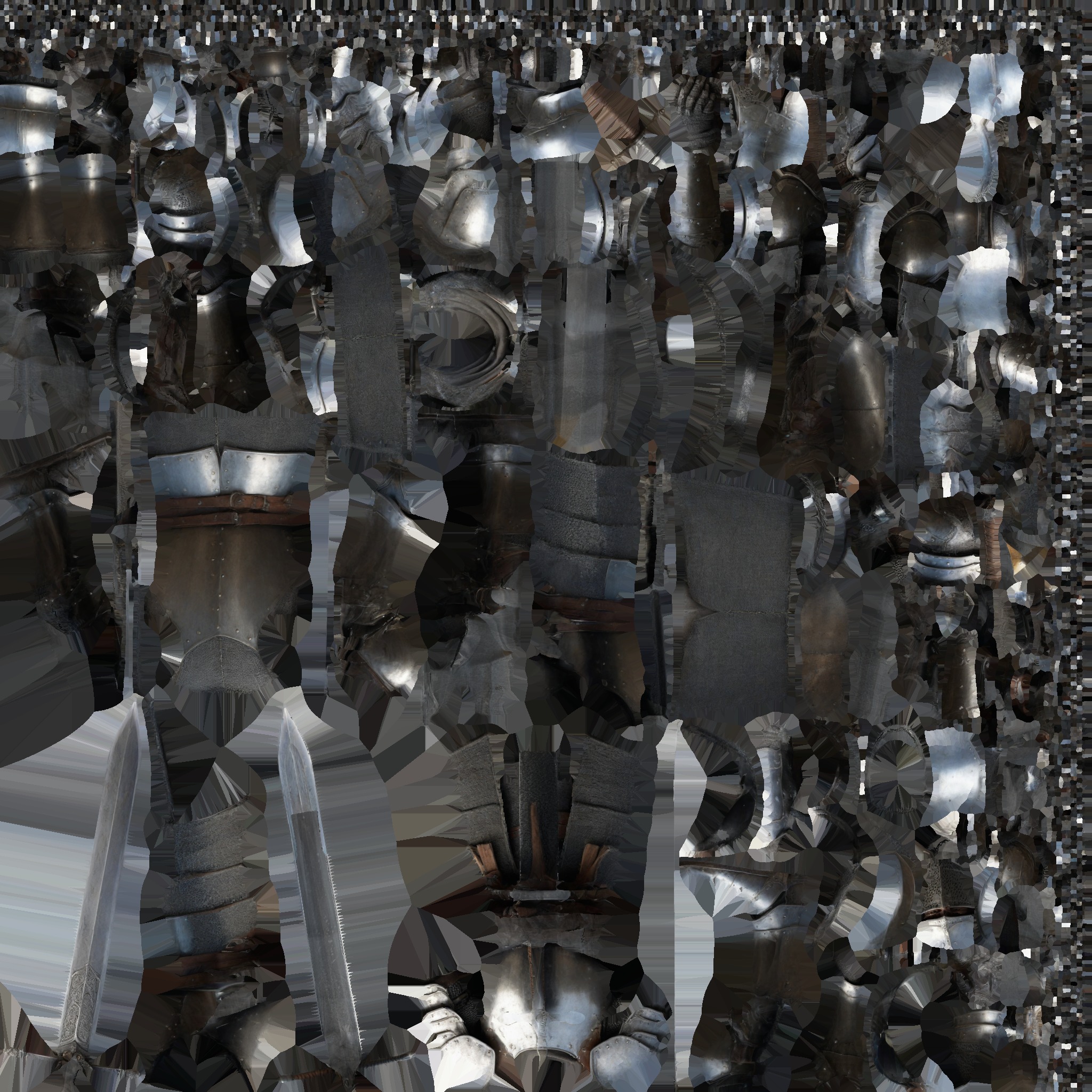 Medieval Armor Armored Knight Templar Warrior Low-poly 3D model_16