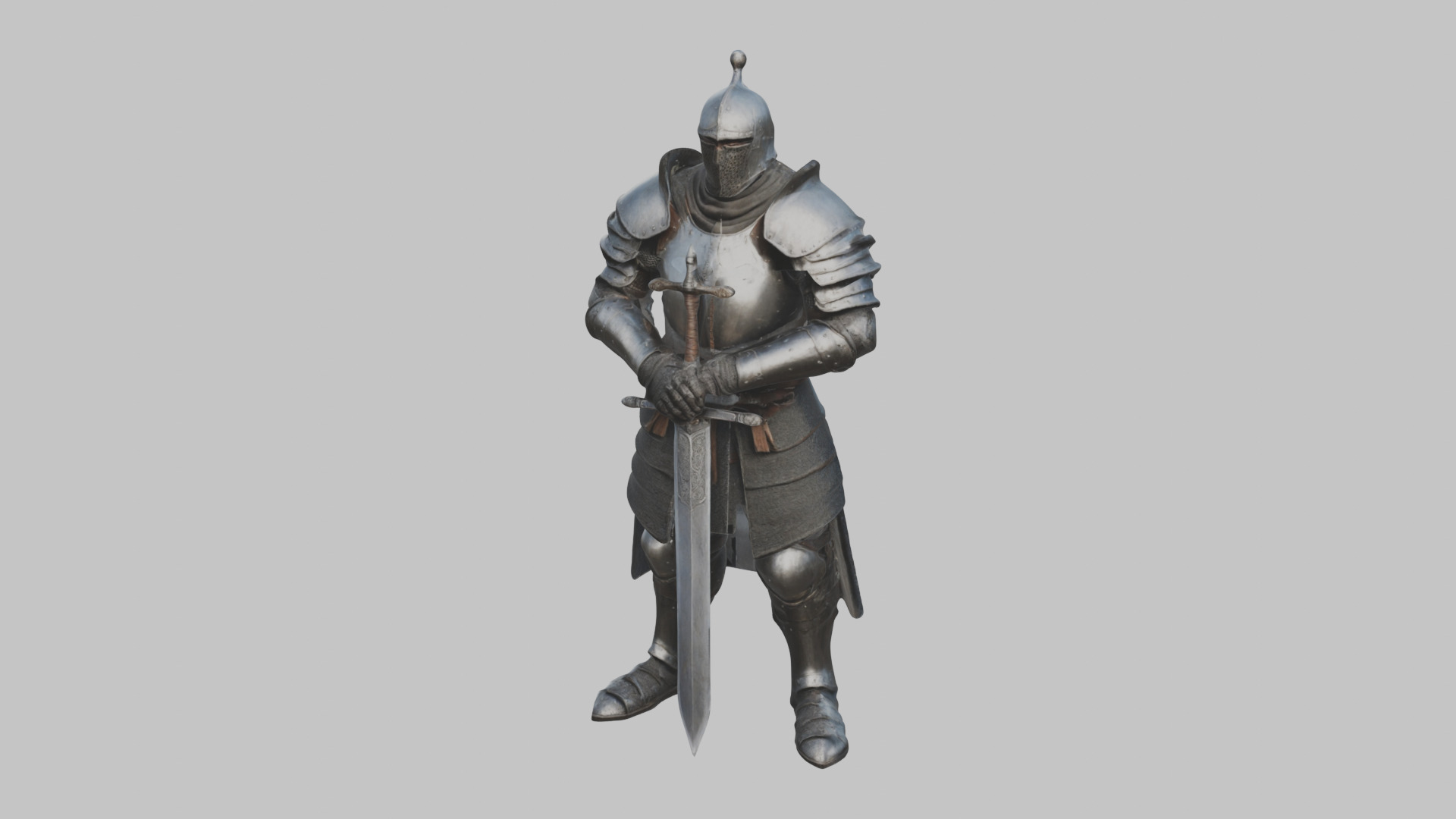 Medieval Armor Armored Knight Templar Warrior Low-poly 3D model_7