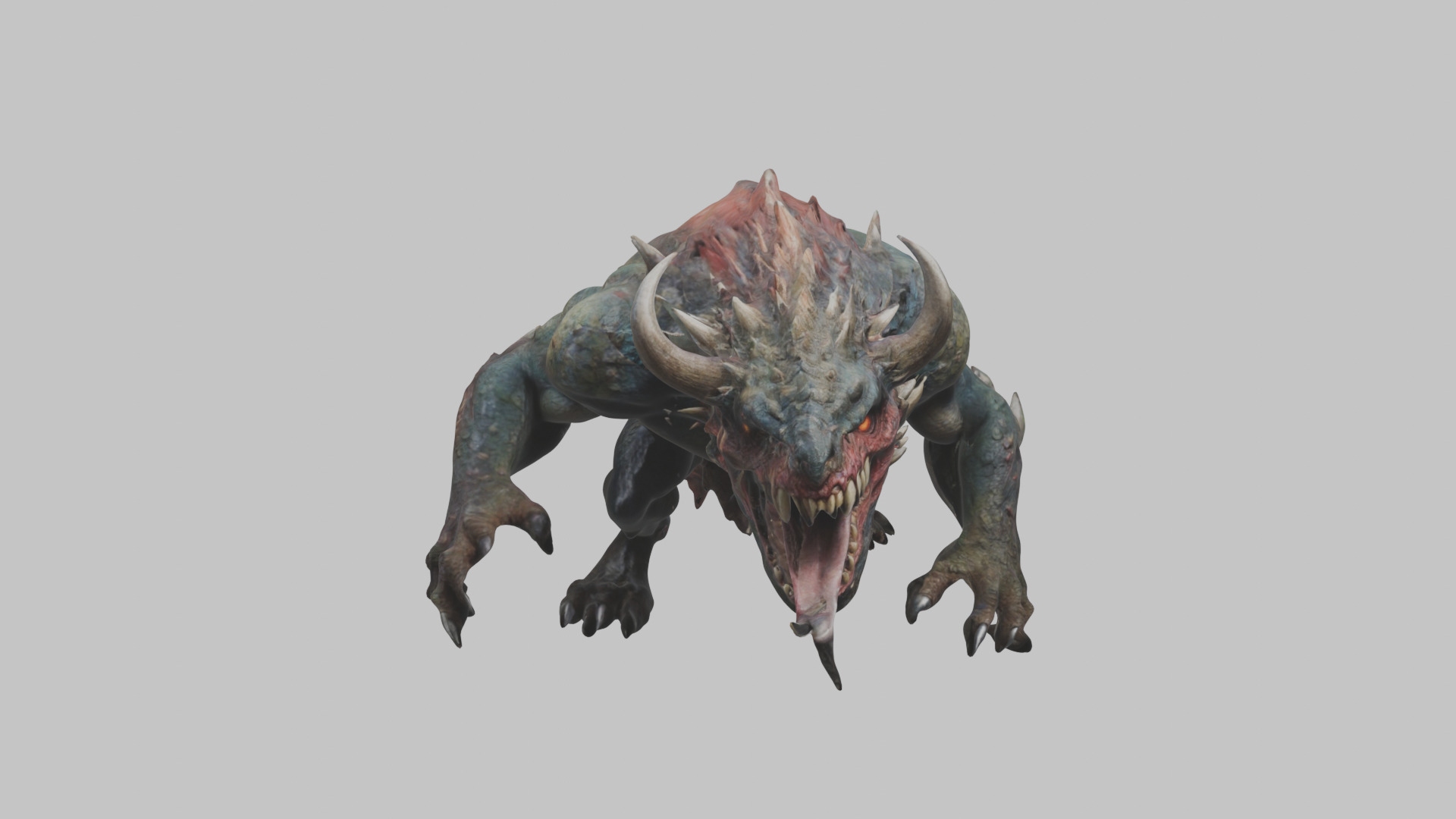 Dark Fantasy Reptile Master Monster Creature Low-poly 3D model_8